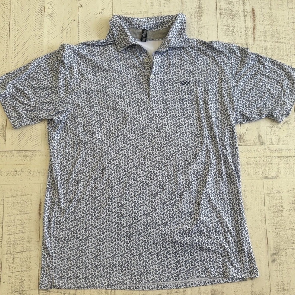 Anderson Ord Polo Shirt Mens XL Floral Short Sleeve Golf Performance Logo - Picture 2 of 8